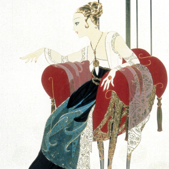 エルテの絵画作品　タイトルは、リリー・アンド・レース